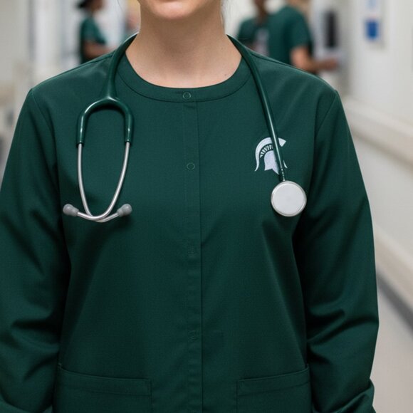 WonderWink MSU Scrub Jacket - Picture 1 of 8